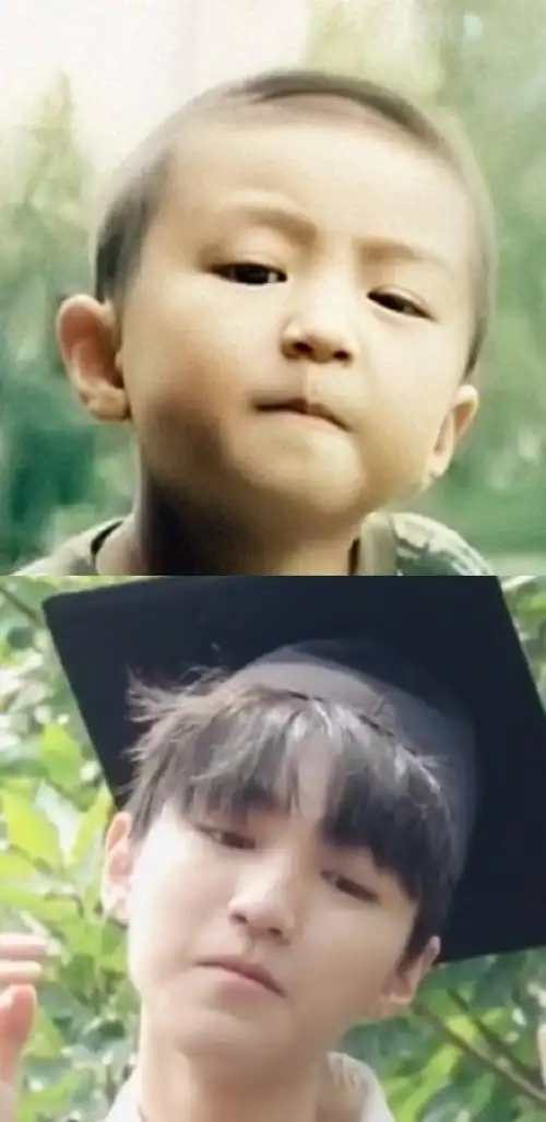 王俊凯从小到大的毕业照#王俊凯成长向对比96等比例放大!