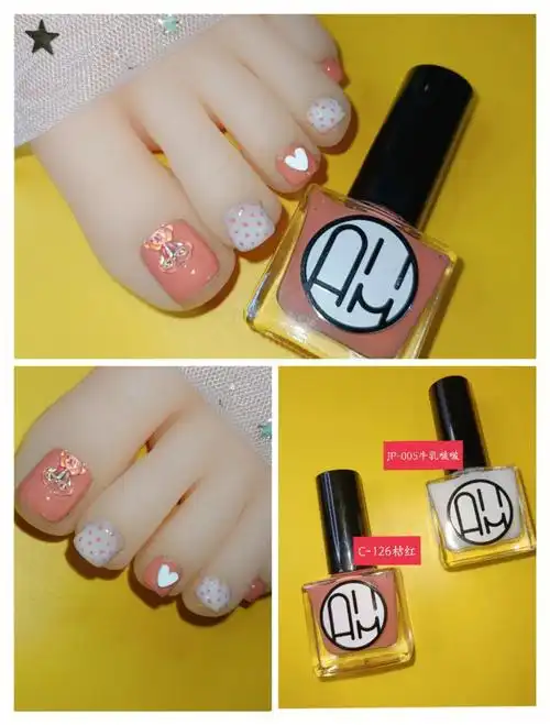 不用烤灯指甲油在家自己做脚趾甲