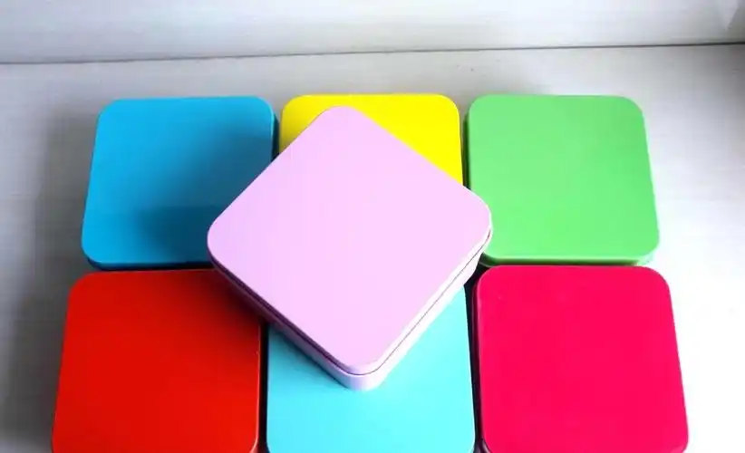 厂家批发中号正方形宝蓝色喜糖盒海蓝色马口铁盒个性收纳