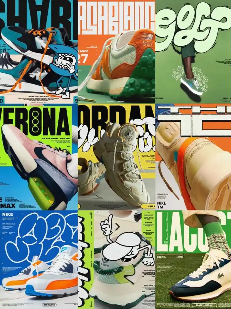 鞋子也能做海报?|美式潮流鞋履海报分享.今日分享一组由设计师 - 抖音
