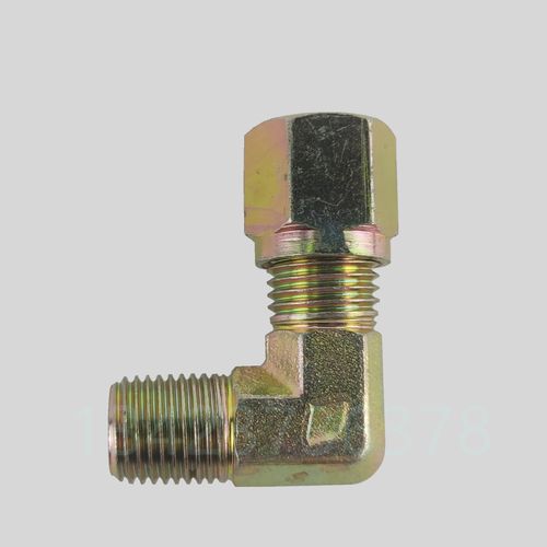 镀彩锌 pl814直角油管接头 油路配件 接8mm管子 英制螺纹r1/4