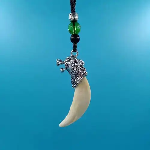 黑狗牙项链吊坠潮学生兄弟男女辟邪平安狼牙吊坠礼物真狗牙项链3538