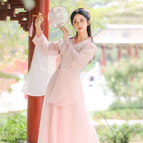 正品古装女汉服改良中国风飘逸超仙淡雅学生仙气古风仙女裙演出服