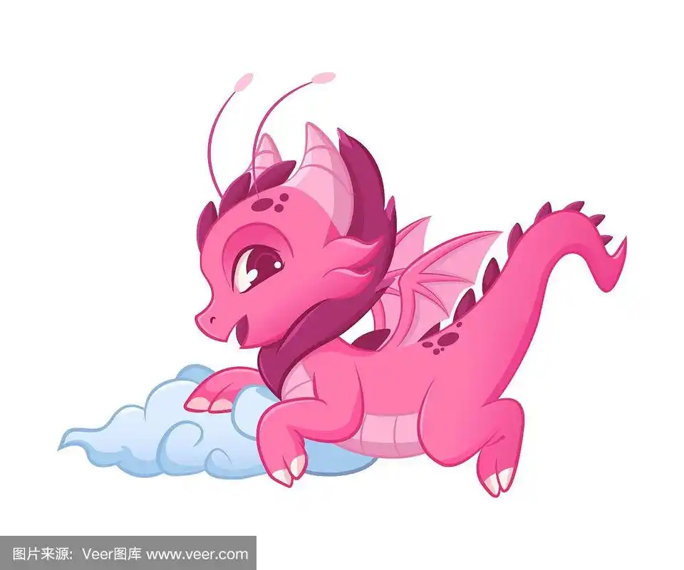可爱的,动物,矢量,绘画插图,龙