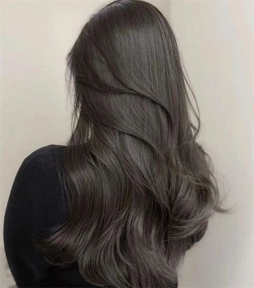 高级质感"黑茶色" 初次染发女生发色_染发发型 - 美发站