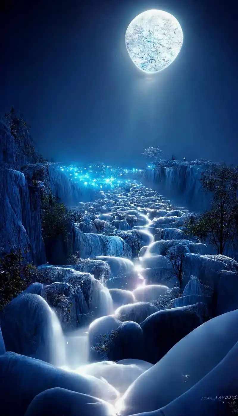 梦幻瀑布!记忆情怀?#治愈系风景 #唯美意境 #壁纸  - 抖音