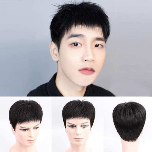 假发男短发韩版帅气真发头套全真自然男士假发寸头全头套式假发套