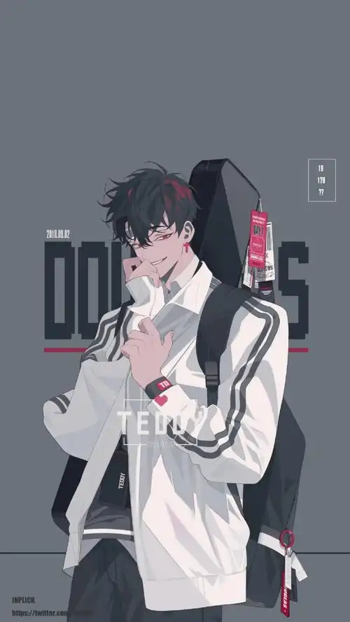 动漫男生 cr:@inplick 手绘插画/漫画少女/可爱卡通/旧漫壁纸/锁屏