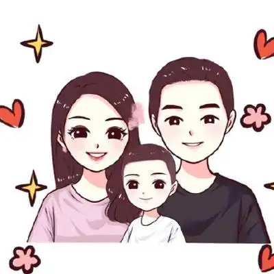 一家三口头像卡通超萌 亲子q版手绘微信头像 - 动漫头像 - 潮人个性网