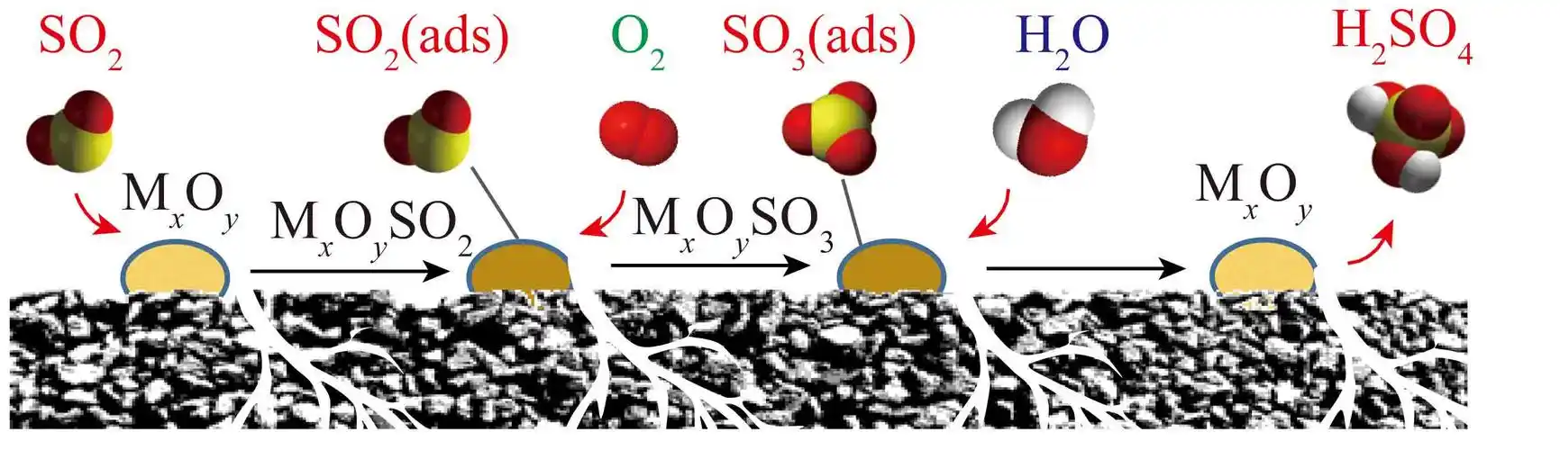 1碳材料内so2的多相反应机制及影响因素