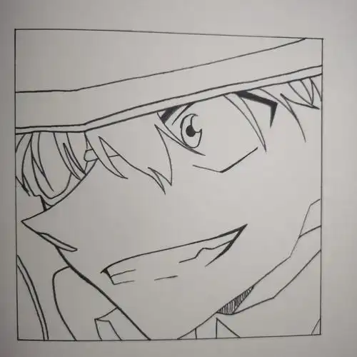 《名侦探柯南》人物立绘怪盗基德铅笔画