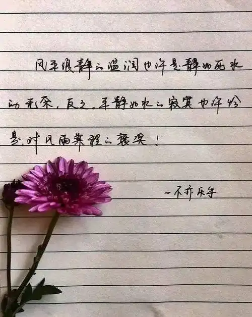 风平浪静的温润,也许是静如死水的无奈反之,平静如水的寂寞也许恰是对