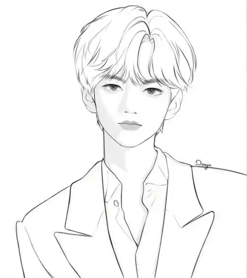 西装帅哥 | 男生手绘13