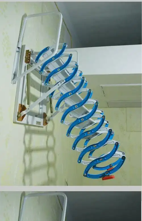 壁挂阁楼伸缩楼梯室内室外隔层户外升降折叠拉伸家用电动收缩梯子