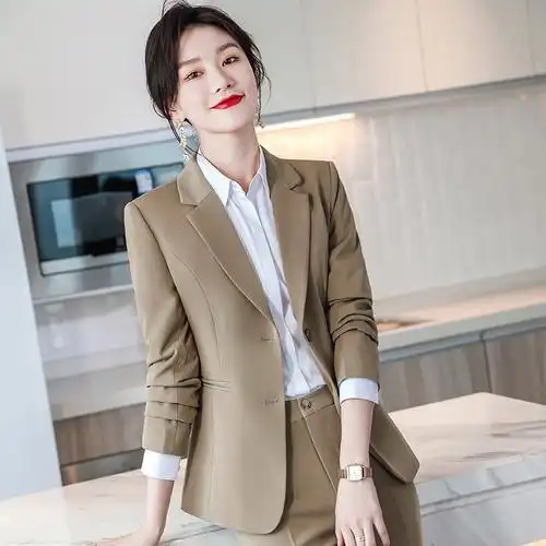西装女西服正装职业套装春秋季22年新款商务修身显瘦简约气质干练