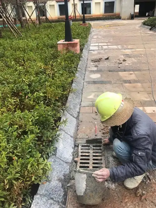 银杏广场雨水口细节修补