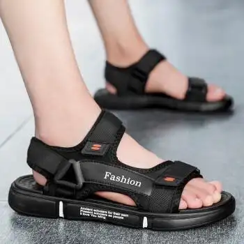 龙琸凉鞋男夏季新款运动凉鞋男士沙滩鞋透气休闲凉拖鞋杰菲2003b黑色