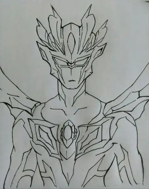 赛罗奥特曼简笔画简单的