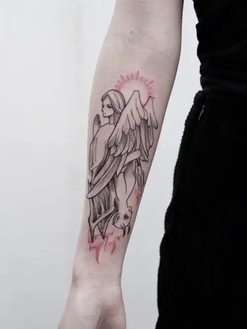 黑红纹身天使恶魔78blackwork