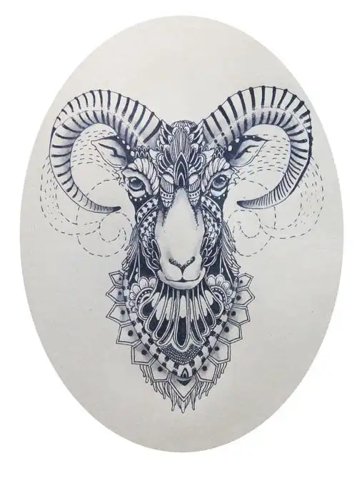 黑白装饰涂鸦插画之十二生肖羊