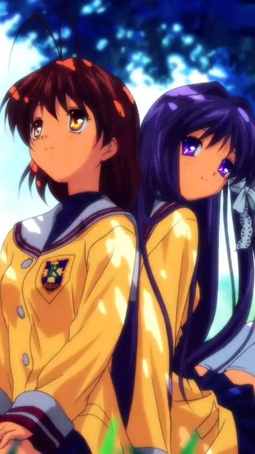 iphone桌布 三个动漫女孩,森林,阳光