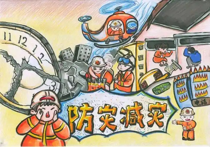 "童心画安全"防灾减灾绘画征集大赛作品展播(三)_画笔_少儿_冀柯融