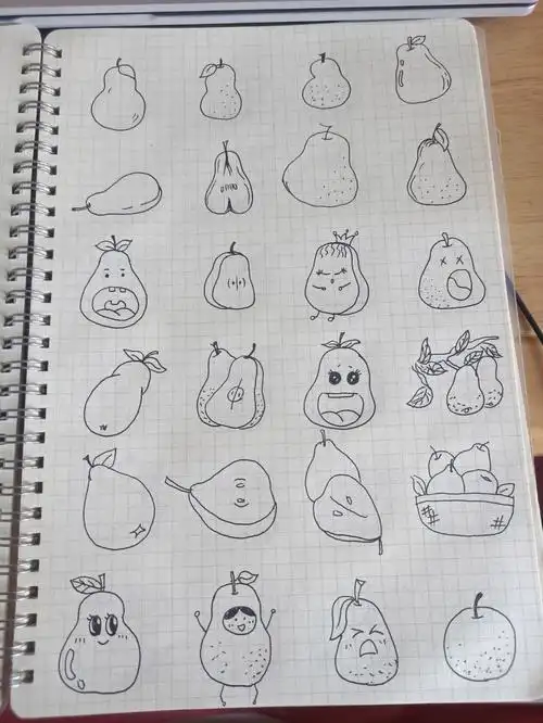 手账素材  #简笔画  #画个简笔画  #简笔画教程  水果梨98下次画