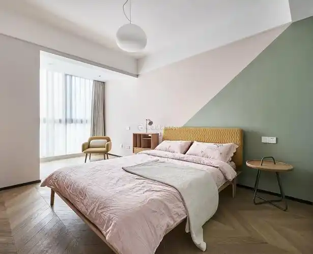 现代北欧风格卧室背景墙颜色装修效果图