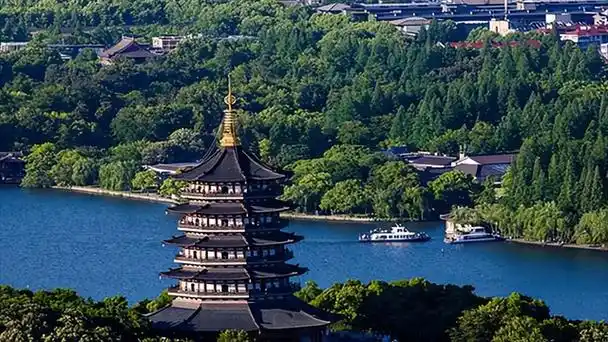 西湖的"一山,二塔,三岛,三堤,五湖"