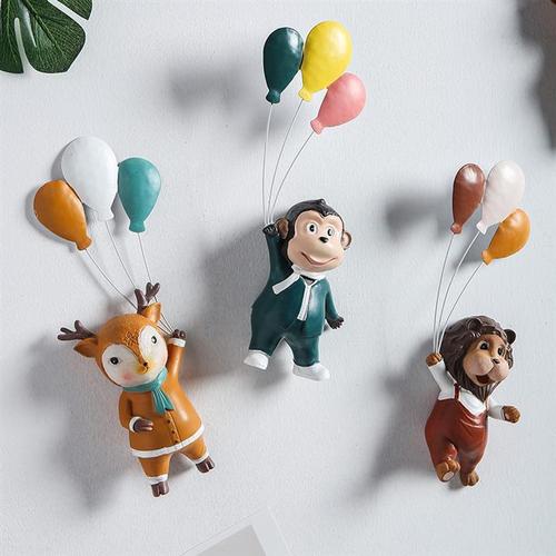 2021创s意立体动物热气球墙饰挂饰儿童房间卧室电视背景墙面墙上