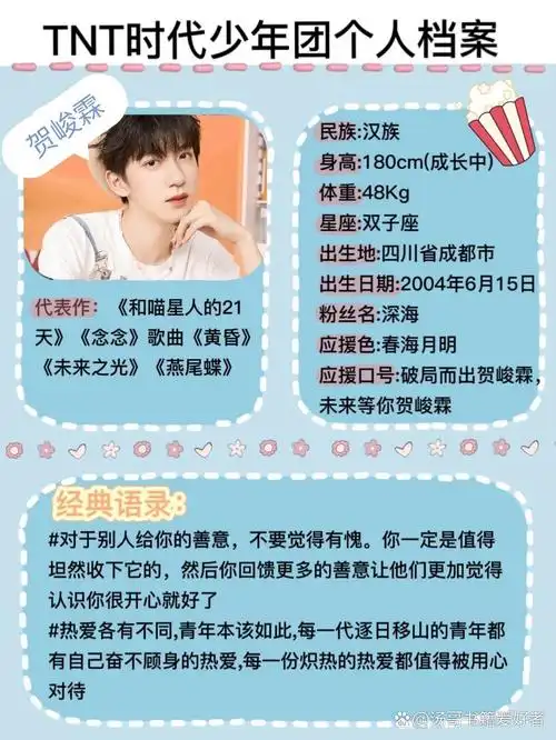 tnt时代少年团成员个人档案 95tnt时代少年团95 78英文名称
