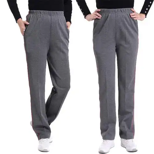 中年人女士运动裤休闲裤春秋裤子宽松妈妈中老年女运动裤大码长裤 3xl