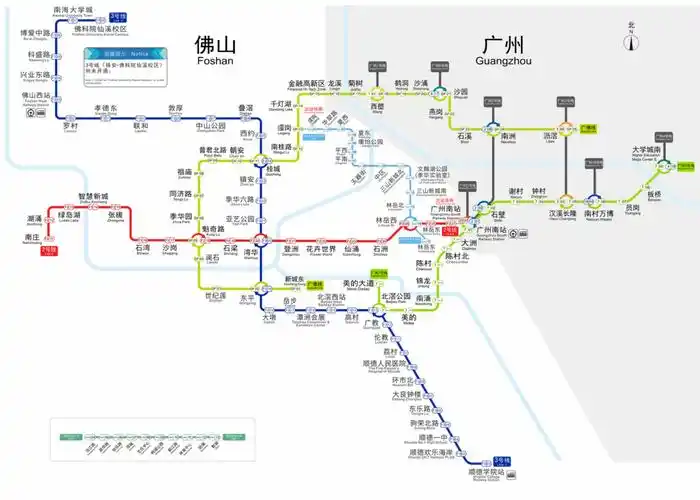 广州地铁七号线:广州南站可转乘佛山地铁2号线,(06:10-23:15)广佛线