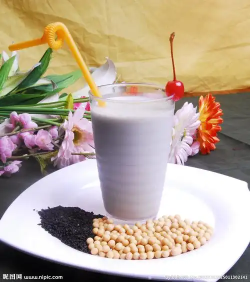 黑芝麻养生五谷豆浆图片