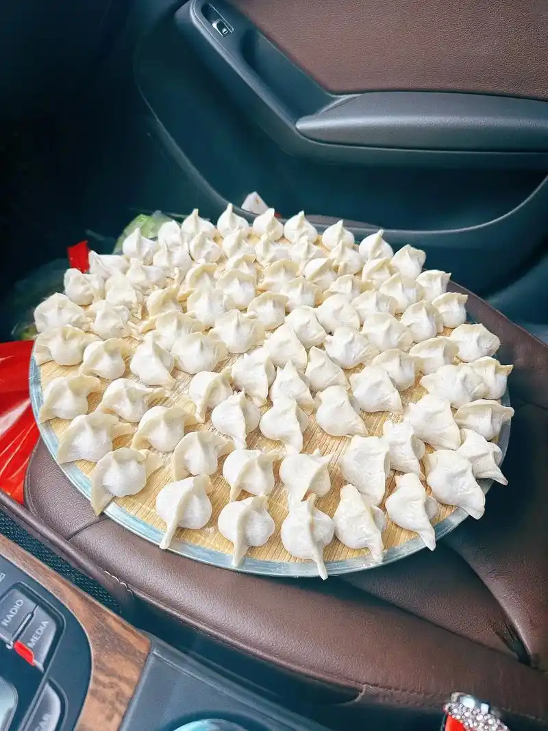 最近忙的没顾上看妈妈,想妈妈了,刚刚自己亲包的手工水饺,给妈妈送去