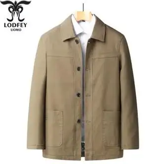 外套男士纯棉夹克衫休闲中老年人爷爷爸爸装宽松上衣ldfff72浅色春秋