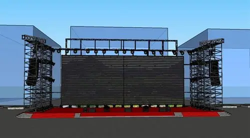 室外舞台建筑设计su模型原创