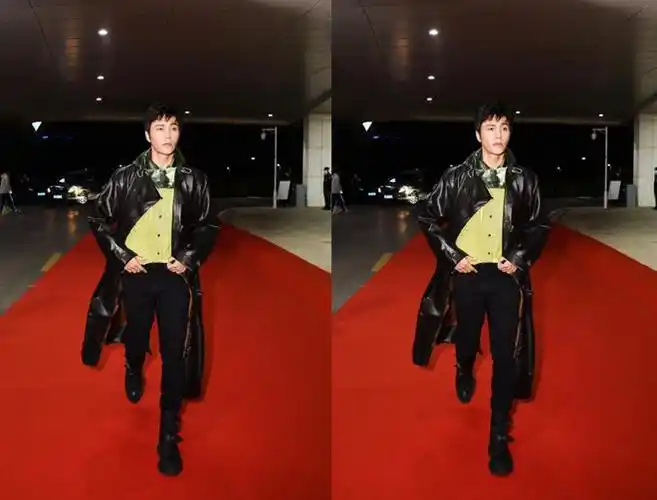 陈坤寸头发型干练帅气穿皮衣侧颜杀高级感翻倍太有型