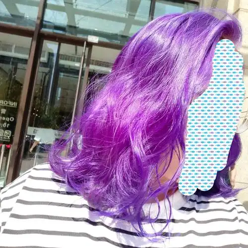 染了一个紫色头发没想到会是这个样子黑魔仙紫紫色发蜡