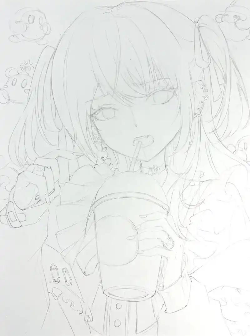 又飒又甜的宝贝儿#动漫手绘 #漫画女孩 #二次元 - 抖音