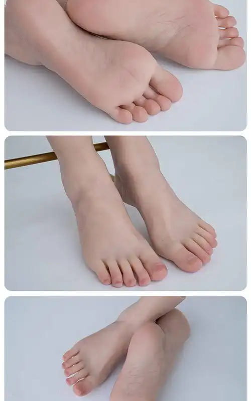 脚模恋足仿真静脉假脚品鉴版铂金硅胶成人模特女鞋袜拍摄道具41码