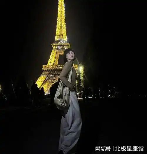 马思纯晒巴黎街边随拍夜幕下与埃菲尔铁塔合影