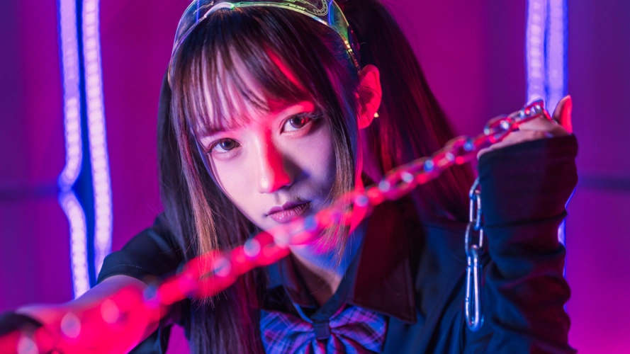 猫耳少女炫酷电子风写真,高清壁纸图片,大陆美女-回车桌面