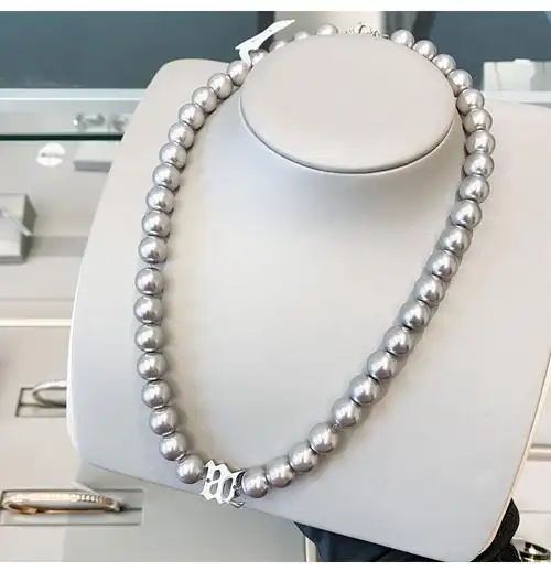 ck施华洛世奇锆王一博同款珍珠项链邓紫棋字母手链套装链条拼接锁骨链