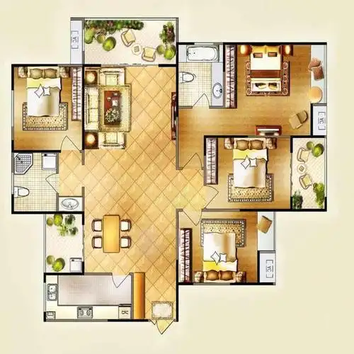 餐厅客厅效果图全包造价:24万装修模式:528套餐设计风格:简欧风格户型