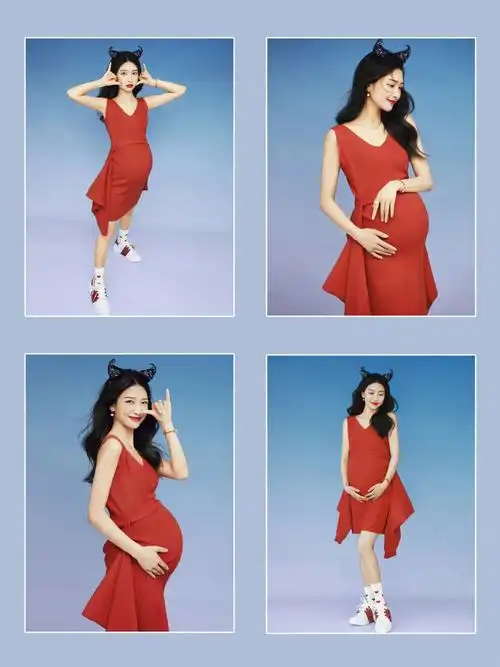 关晓彤同款孕照活泼可爱趣味牛宝宝专属