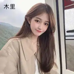 假发女中分长直发韩式网红长发自然蓬松八字刘海真人发丝全头套式