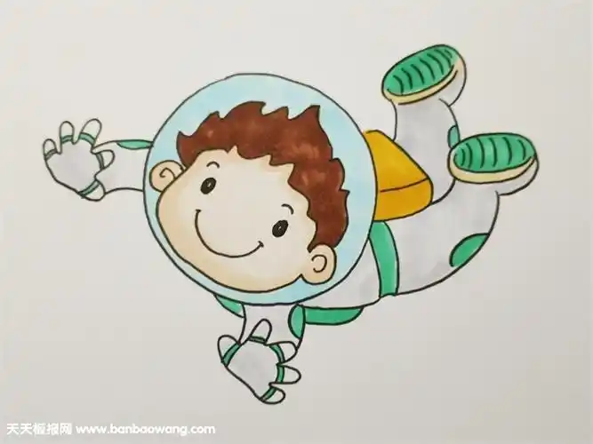 穿宇航服的小朋友的简笔画