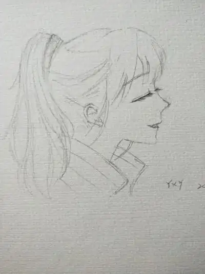 侧脸 马尾 线稿教程你是否还记得那个扎个高马尾让你心动的女孩