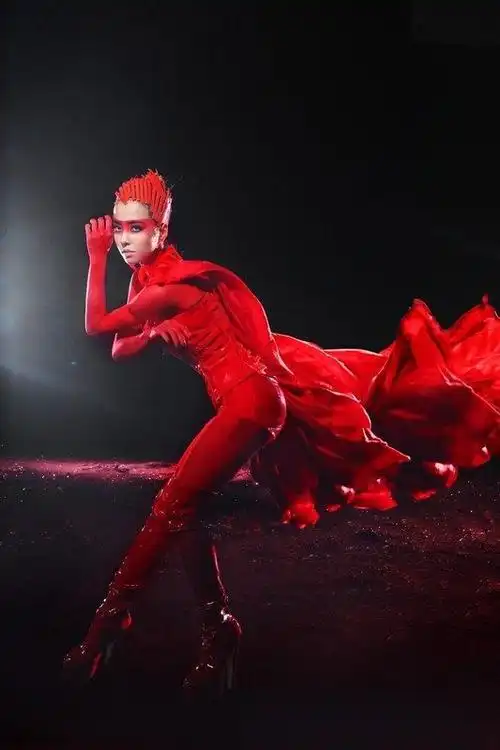 蔡依林焰红造型抢镜 全身上色夸张夺目(3)